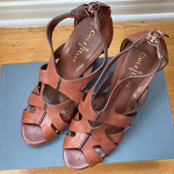 Cole Haan leather wedge sandals - Picture 3 of 4
